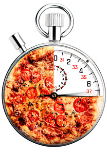 Pizza pie on a scale