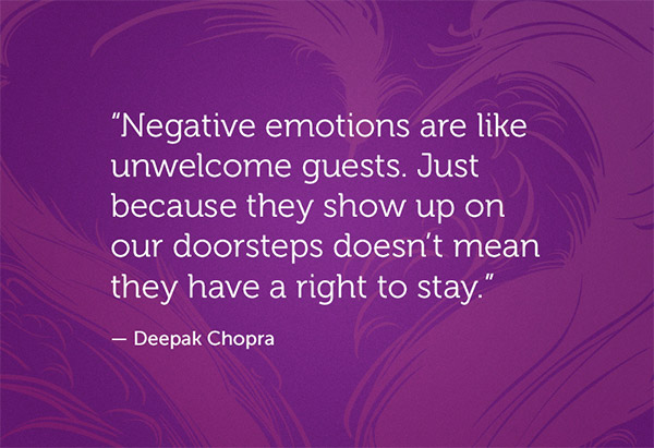 "Negative emotions are like unwelcome guests" Quote deepak Chopra
