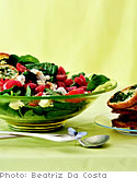 Image of Raw Spinach Salad With Warm Tomato Vinaigrette And Herbed Croutons, Oprah