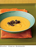 Image of Spiced Butternut Squash And Apple Soup With Maple Pumpernickel Croutons, Oprah