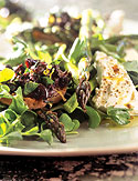 Image of Salad Of Roasted Asparagus And Goat Cheese With Black Olive Toasts, Oprah