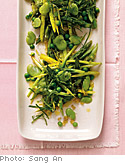 Image of A Celebration Of Spring Vegetables: English Peas, Favas, And Asparagus With Mint, Oprah