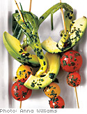 Image of Tomato, Scallion, And Avocado Kebobs With Spicy Chimichurri, Oprah