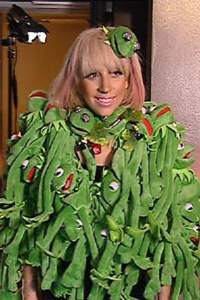 lady gaga outfits kermit. Lady Gaga#39;s Kermit outfit
