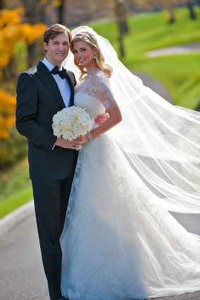 ivanka trump wedding gown. Ivanka Trump and Jared Kushner