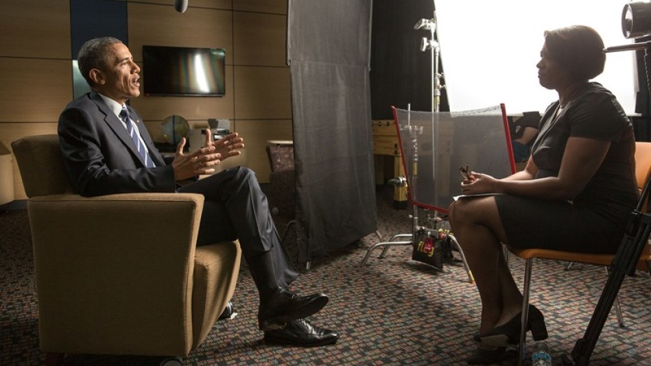 President Obama with an interviewer