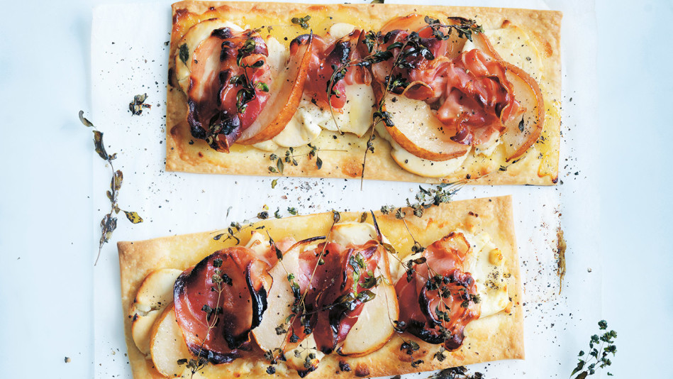 Goat Cheese, Pear and Pancetta Tarts
