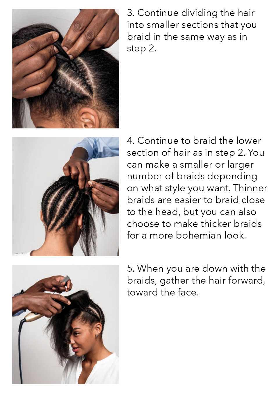 how to braid hair diagram