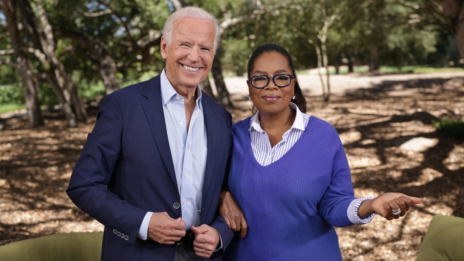 Joe Biden and Oprah on 'Super Soul Sunday' in 2017