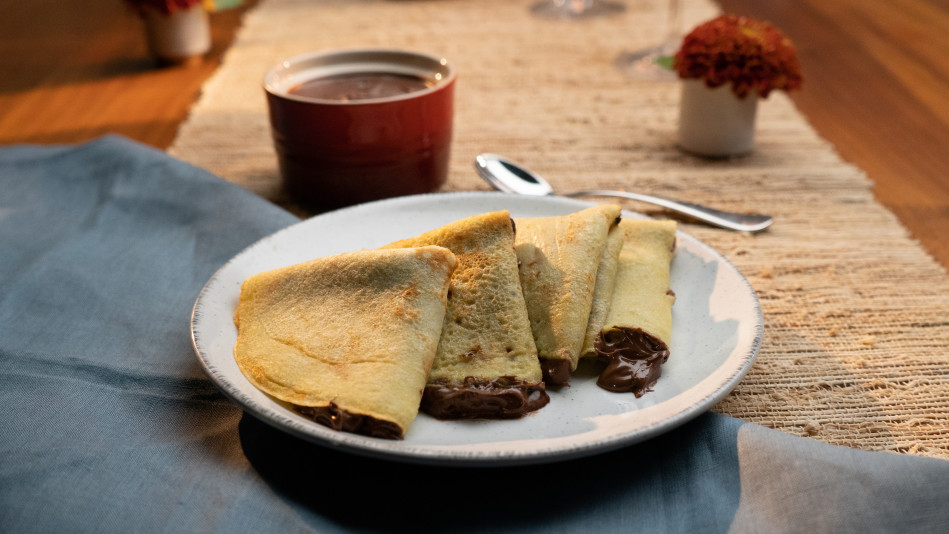 Soulful Cornmeal Crepes with Chocolate-Hazelnut Spread Recipe