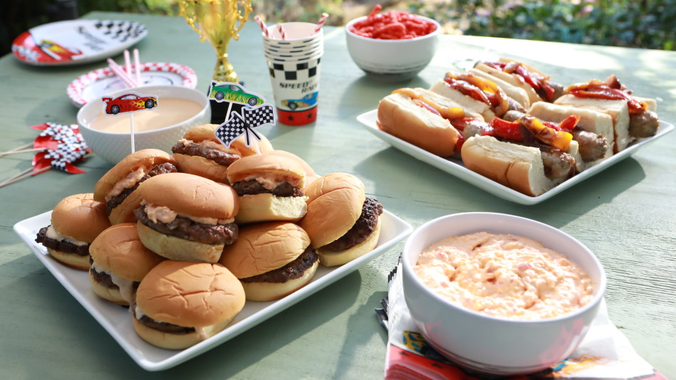 Smash Slider and Brats Bar with Quick Chili and Pimento Cheese Recipe