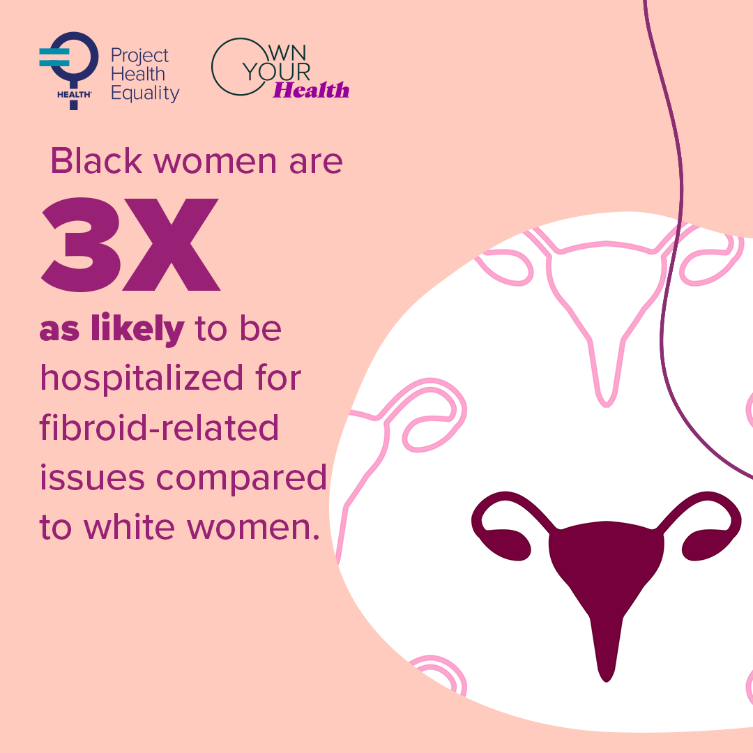 Black women are 3X as likely to be hospitalized for fibroid-related issues compared to white women.