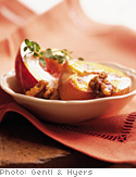 Roasted Peaches with Sugared Walnuts