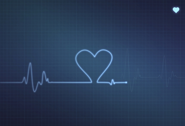 Heart shape on medical monitor