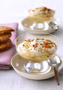 Pumpkin Mousse with Crunchy Gingersnaps