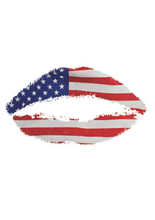 American flag lips