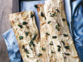 Flatbread with Chickpea Puree, Fried Garlic, and Fried Parsley