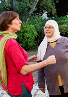 Sued Zeid and Arlene Harel in the Israeli Palestinian weight loss group
