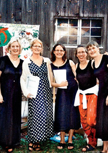 Jane Hamilton and members of her quintet
