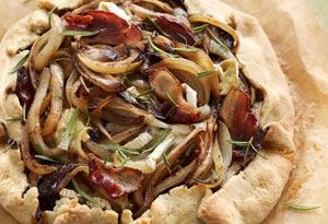 Bacon, Browned Onion, and Camembert Tart