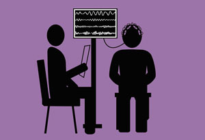 patient getting brainwaves analyzed
