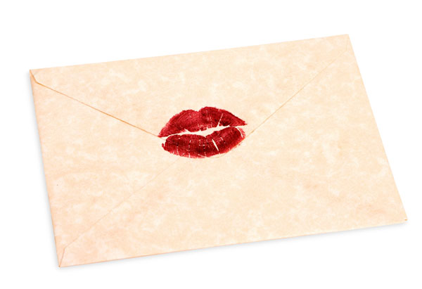 envelope sealed with a kiss