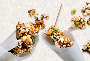 Caramel Corn with Peanuts, Pistachios, and Coconut