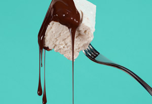 Chocolate-dipped marshmallow