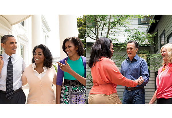 Oprah with the Romneys and Obamas