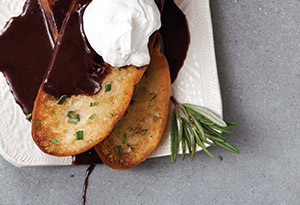 Toasted Chocolate Bread with Cream Cheese Creme Fraiche