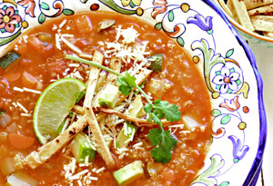 Veggie Tortilla Soup with Quinoa