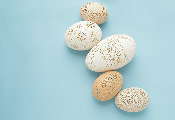 Carved eggs