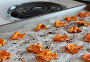 Sweet and Salty Baked Sweet Potato Chips