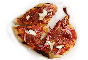 Bacon and Red Onion Grilled Pizza