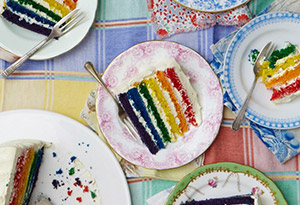 White Chocolate Rainbow Cake