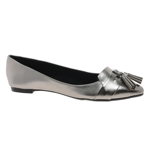 Silver Pointed-Toe Flats