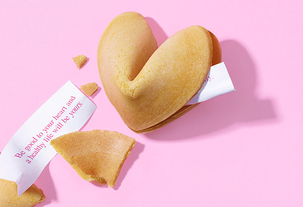 Heart fortune cookie