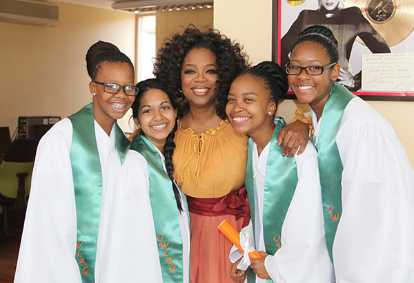 Oprah and students