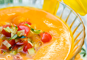 Aine McAteer's Creamy Carrot Soup with Cherry Tomato and Corn Salsa