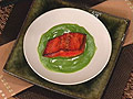 Miso Salmon with English Pea Sauce