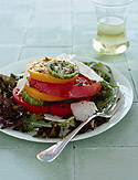Baby Greens with Heirloom Tomatoes, Manchego Cheese and Fresh Thyme Vinaigrette