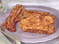 Crunchy Vanilla-Almond French Toast with Fancy Fruit Topping, Sweet-n-Smoky Bacon