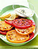 Heirloom Tomatoes with Lemon Tahini