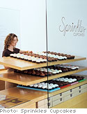 bakery window cupcake display