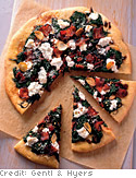 Cornmeal Crust Pizza with Greens and Ricotta