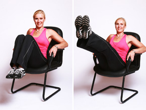 Andrea Metcalf demonstrates the seated V balance.