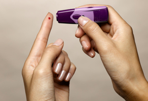 Diabetics must test their blood sugar.