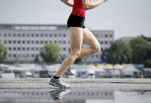 Woman running sprints