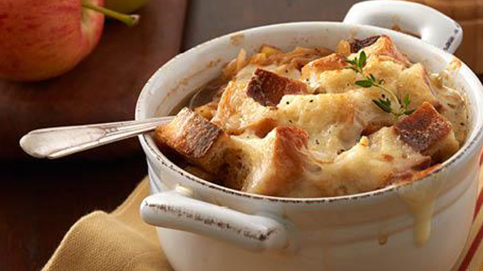 French onion and apple soup
