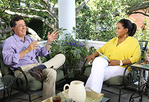Stephen Colbert and Oprah Winfrey